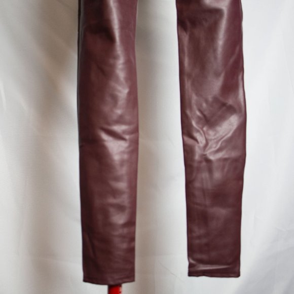 Spanx Assets Red Wine Faux Leather Leggings Small - Picture 9 of 14